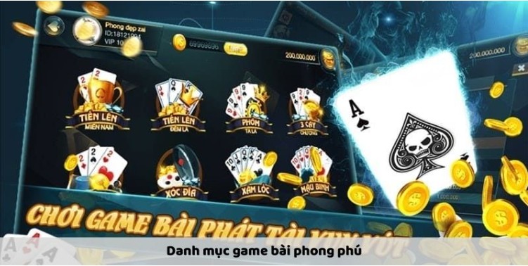 A rich catalog of card games Bj88 card games