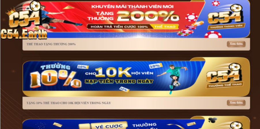 C regularly organizes promotional events and rewards for bettors C54